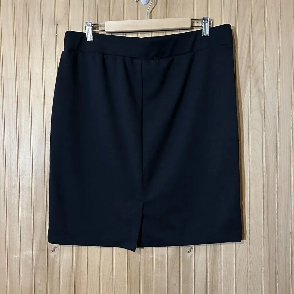 ECI New York Black Knit Pencil Skirt Size XL